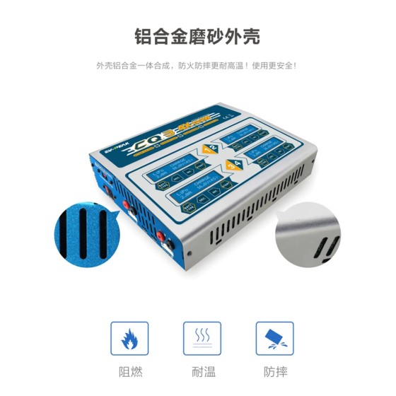 EV-PEAK CQ3 10A 4*100W 110-240V 4 Channel Balance Battery Charger for UAV Accessories